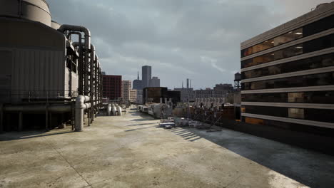 industrial rooftop in a city