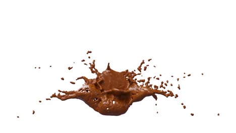 chocolate splash with droplets on black background. 3d illustration.