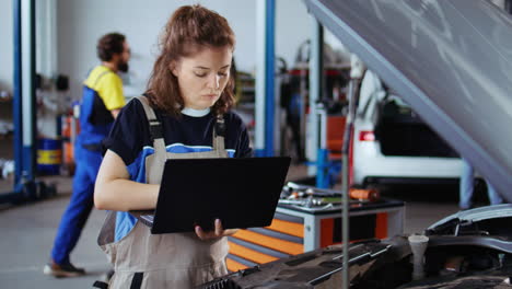 engineer checking car performance