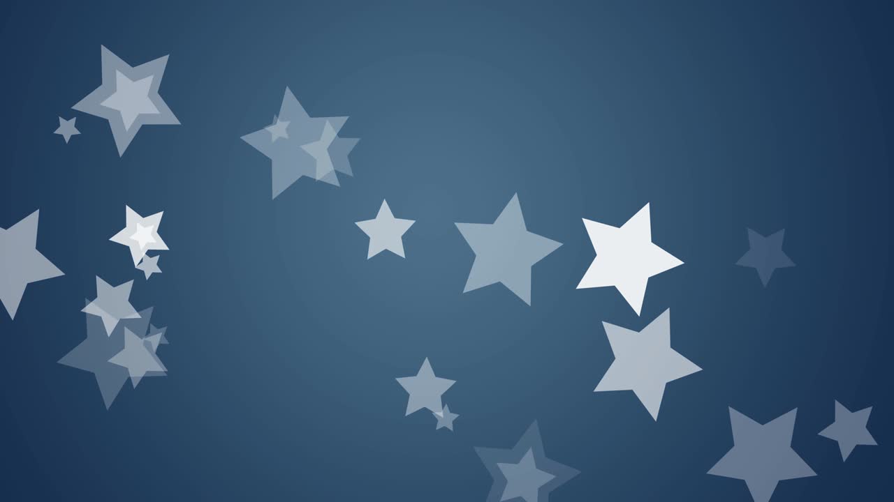 animación de estrellas blancas de navidad cayendo sobre un fondo azul