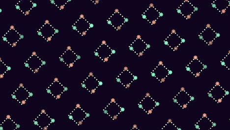 vibrant purple and green squares form a striking grid pattern against a dark backdrop in this visually engaging image