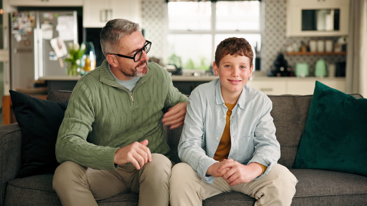Father and Son Portrait at Home