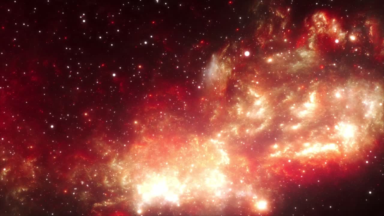Flying Through a Fiery Red and Orange Nebula in Space | Premium Stock ...