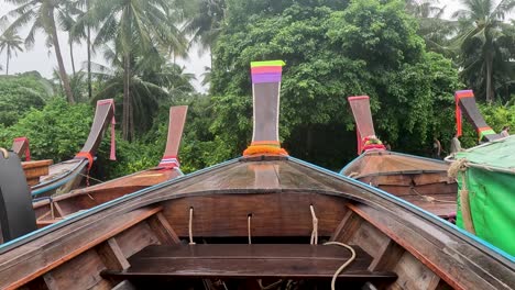 wooden longtail boat in thailand