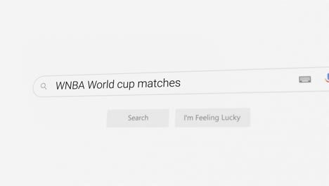 searching for wnba world cup matches on internet browser