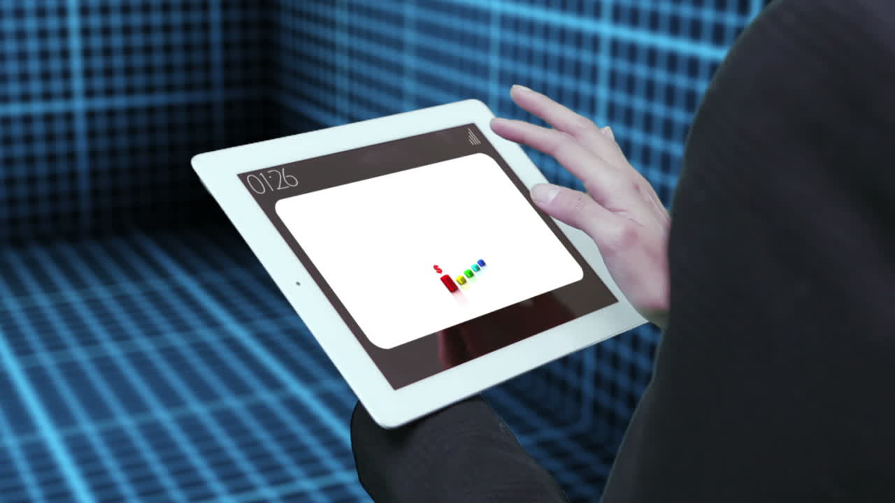 Businesswoman checking data on digital tablet