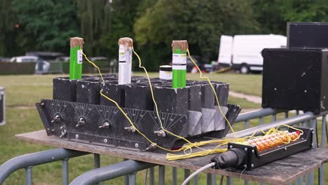 fireworks launcher prepared and ready for pyrotechnics display