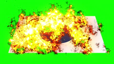 bandera de korea del sur en el fuego animación de quema