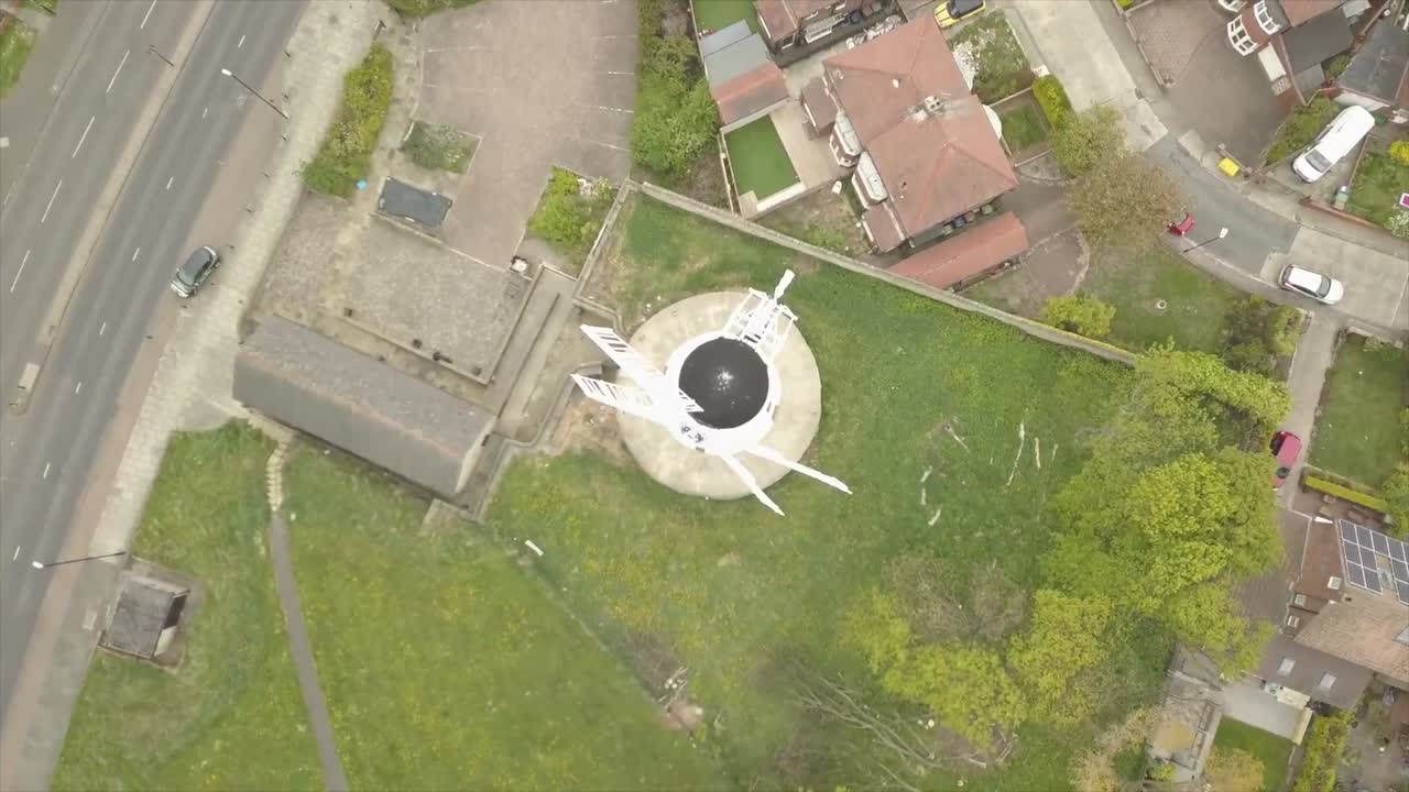 드론 조류 눈보기 풀웰 풍차 선들랜드 북동부 잉글랜드