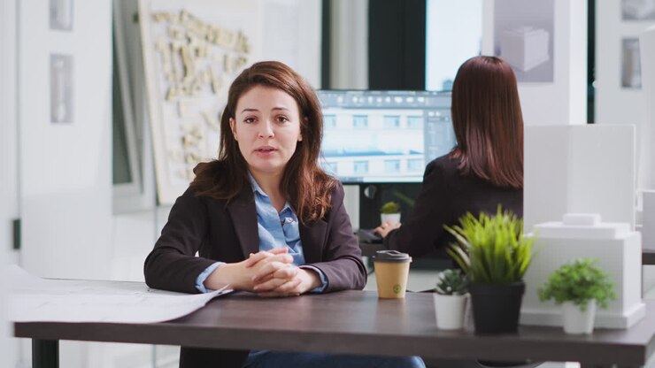 POV dell'architetto che si incontra con il cliente sulla rete di videoconferenza