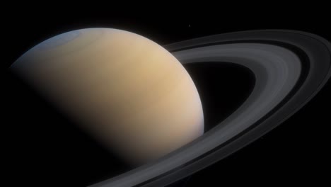 saturno es un enorme planeta del sistema solar con hermosos anillos. animación cinematográfica del planeta saturno