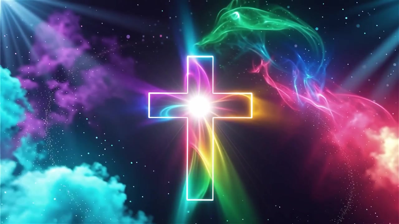Christian Cross Heavenly Light Worship Background
