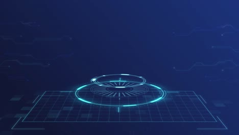 futuristic animation of technological hud elements. cyber digital concept. abstract scientific big data network. looped hi-tech background, innovation. hud, fui, gui,ui interface virtual design, glow