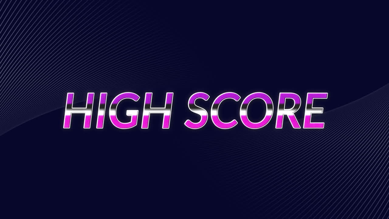 Animation of high score text over moving lines