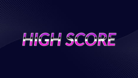 animation of high score text over moving lines