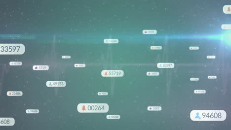 animation of data points and notifications floating over digital network background