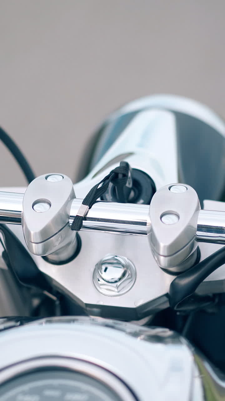 Motorcycle Handlebars Close-up