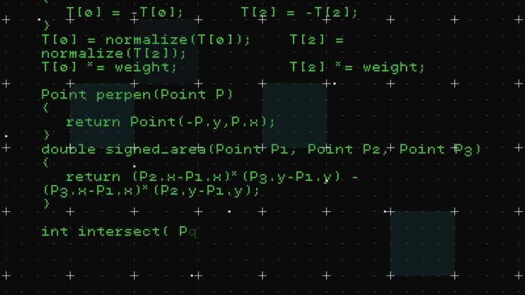 Анимация зеленой обработки данных на черном фоне.