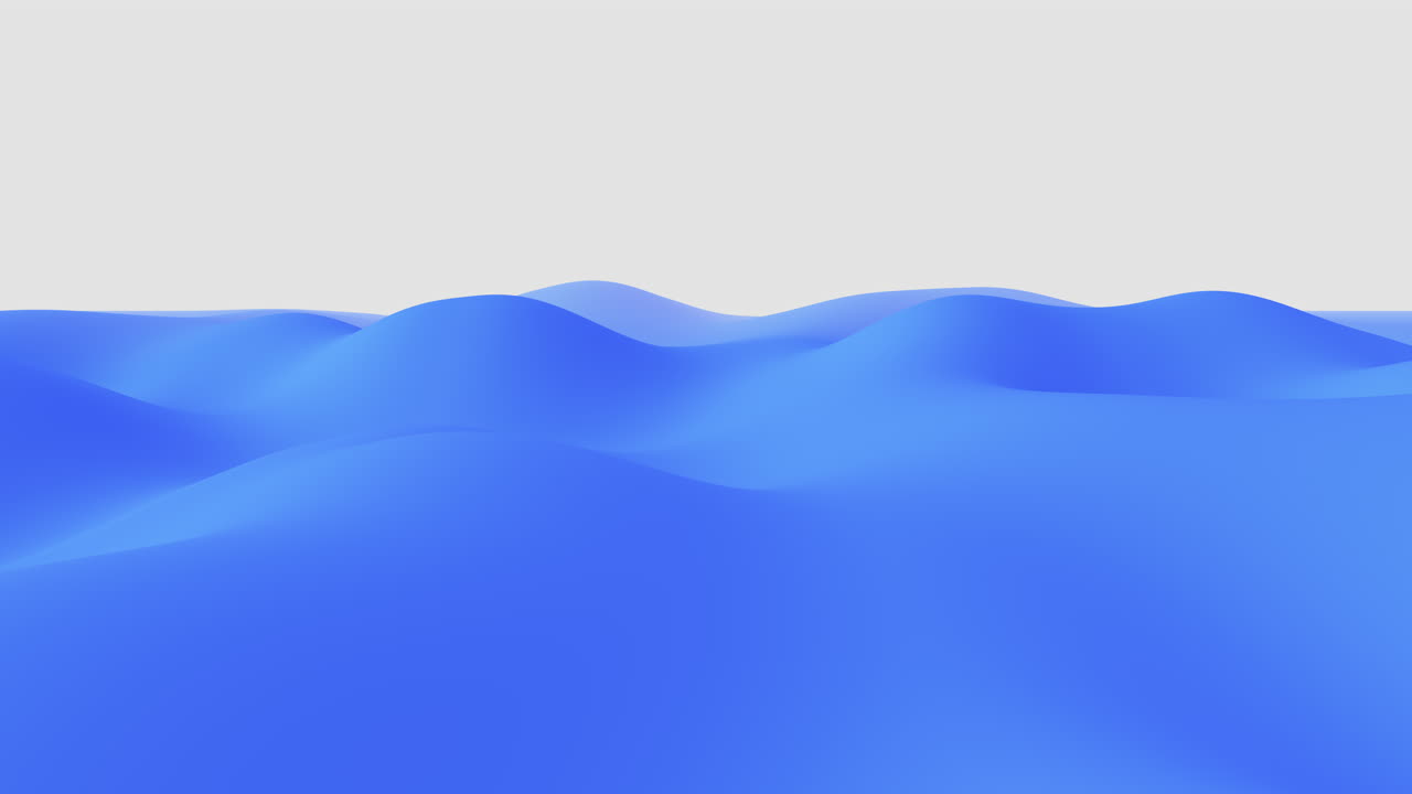A visually captivating 3D rendering of a blue waveform featuring fluid, organic lines against a white background, evoking a mysterious and otherworldly aesthetic