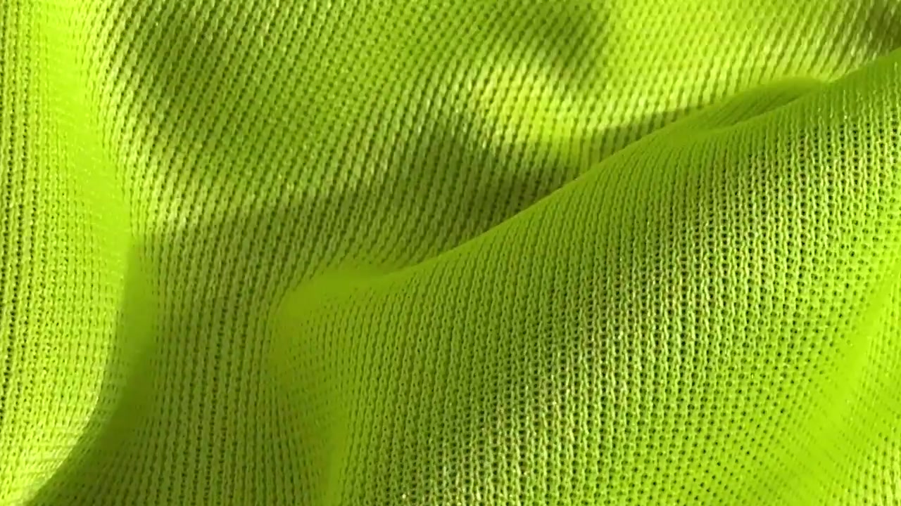 Nahaufnahme einer hellen neongrünen Stofftextur.