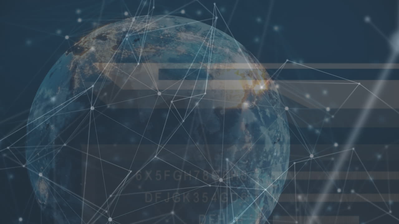 Animation of data processing over globe