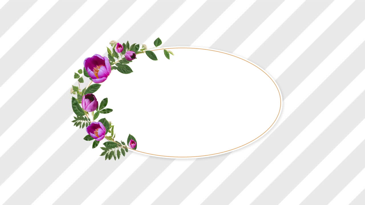 burbuja de habla con hermosas flores púrpuras