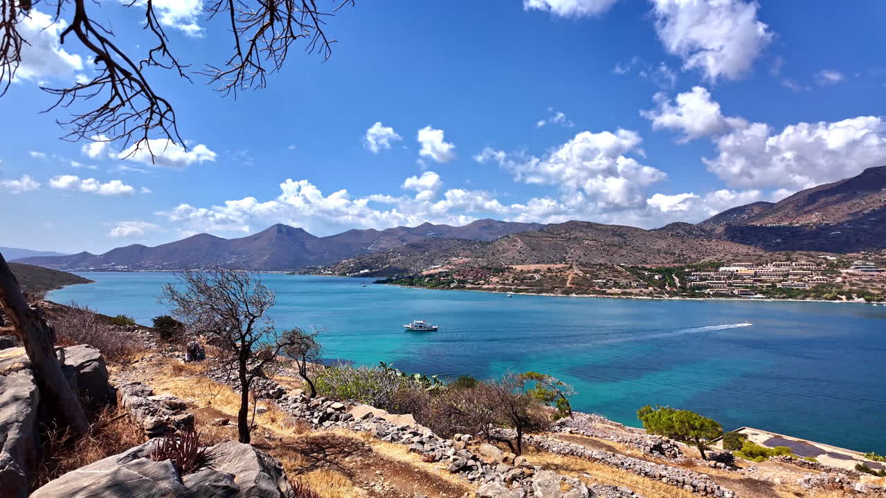 Spinalonga Island situated in Elounda Bay, Crete, Greece