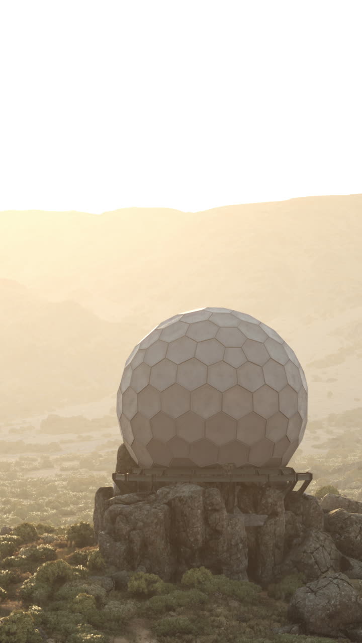 una cúpula de radar en la cima de una montaña