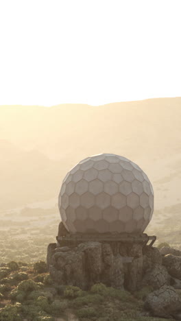 a radar dome on top of a mountain