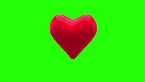 red heart thumping on green background