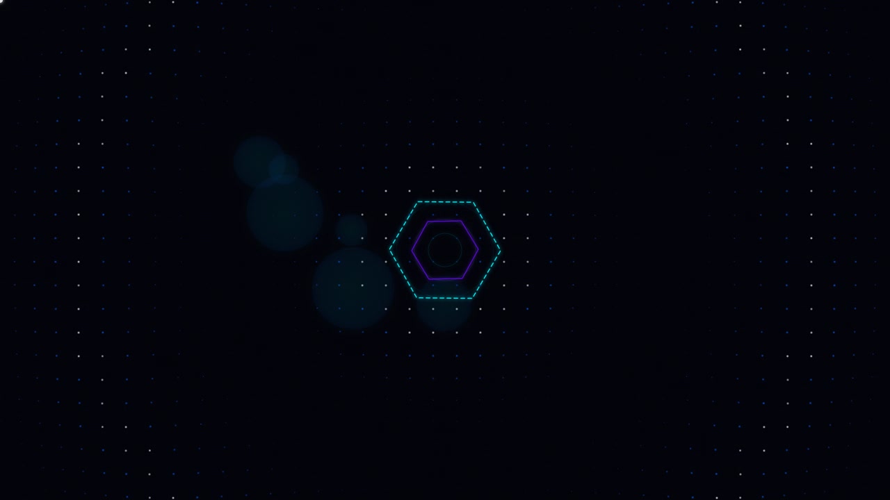 Abstract Digital Hexagon Animation on Dark Background