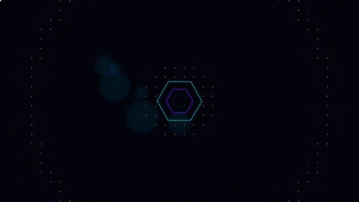 Abstract Digital Hexagon Animation on Dark Background