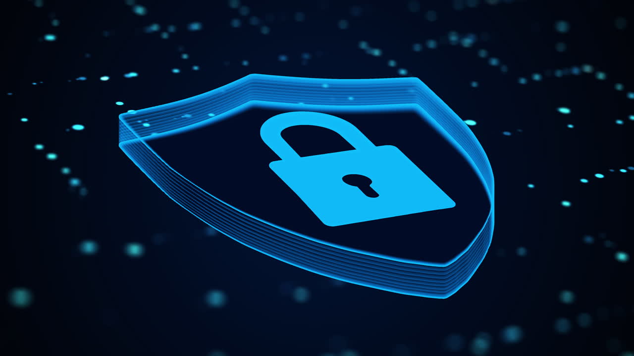 scudo digitale con icona di blocco