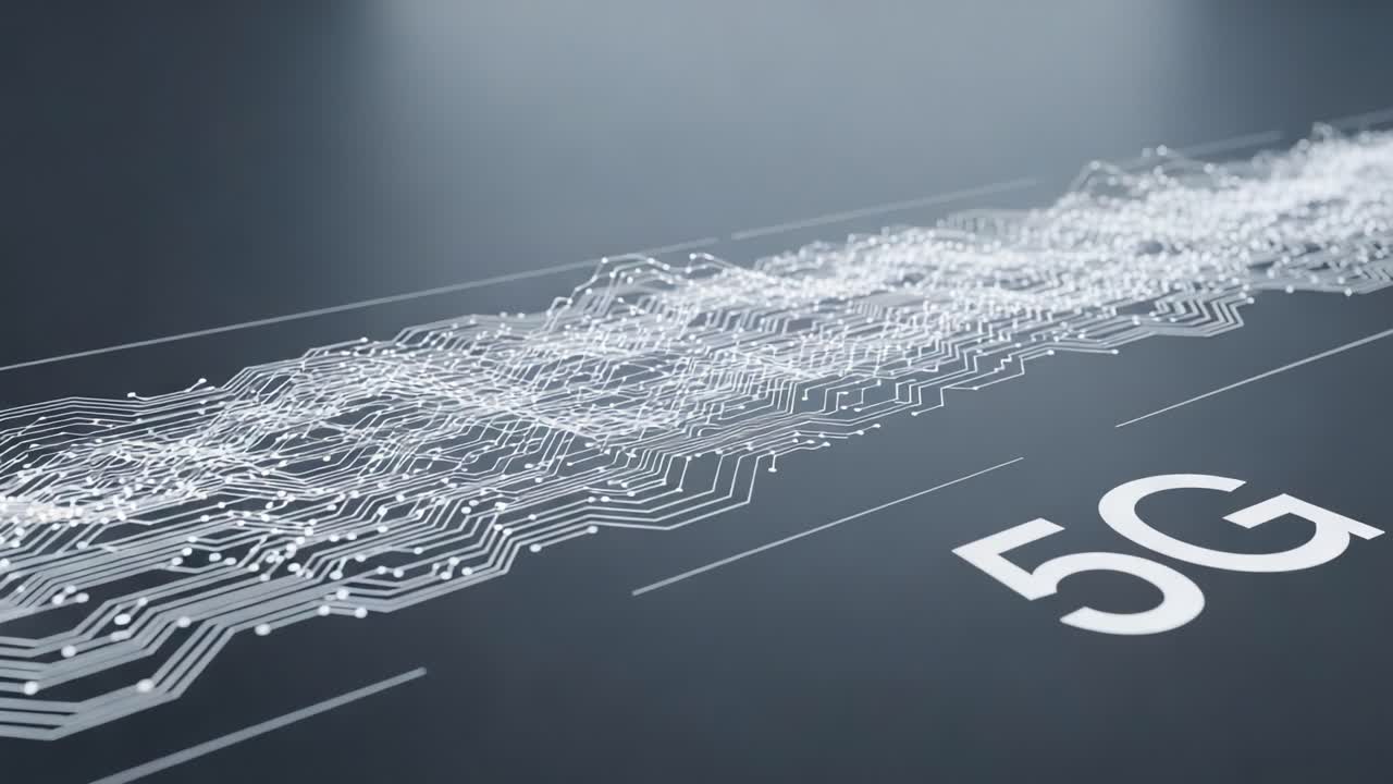 Visualizing the Future of Connectivity: An Artistic Representation of 5G Technology and Data Transmission Illustrated Through Digital Waveforms