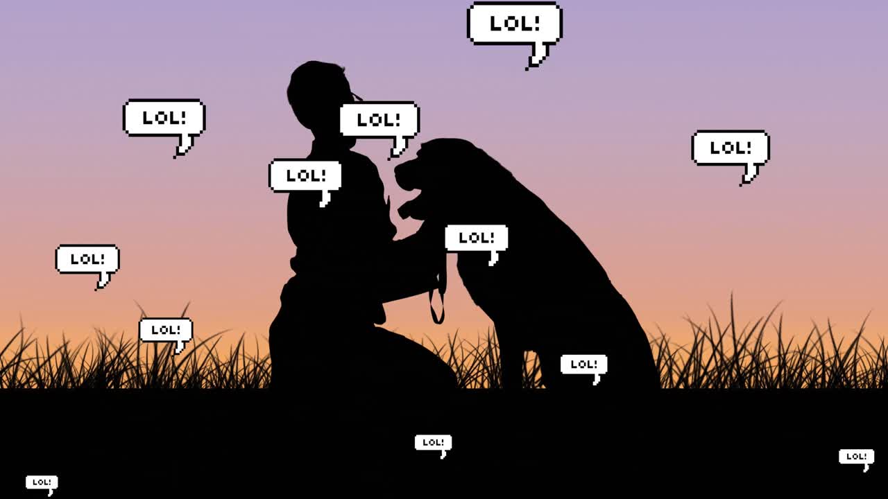 "그는 ""고위 사업가들이 검은색 배경에 디지털 구름에 맞춰 얼굴 이모지를 생각하고 있다""고 말했다."