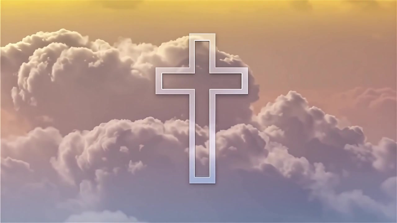 Croce Cristiana Luce Celestiale Sfondo per il Culto.