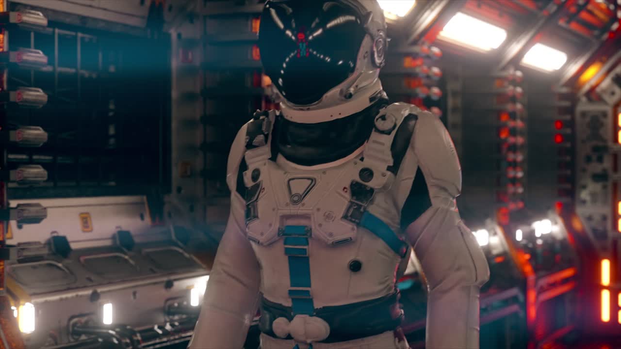 astronauta en el interior de una nave espacial