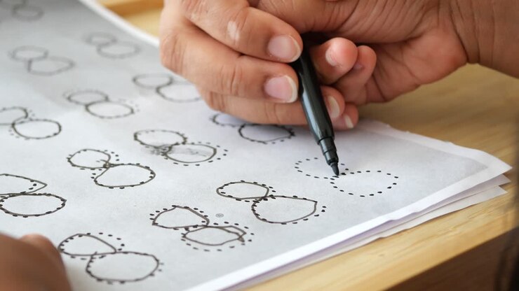 Person Practicing Number Recognition