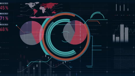 animatie van de gegevensverwerking over de wereldkaart