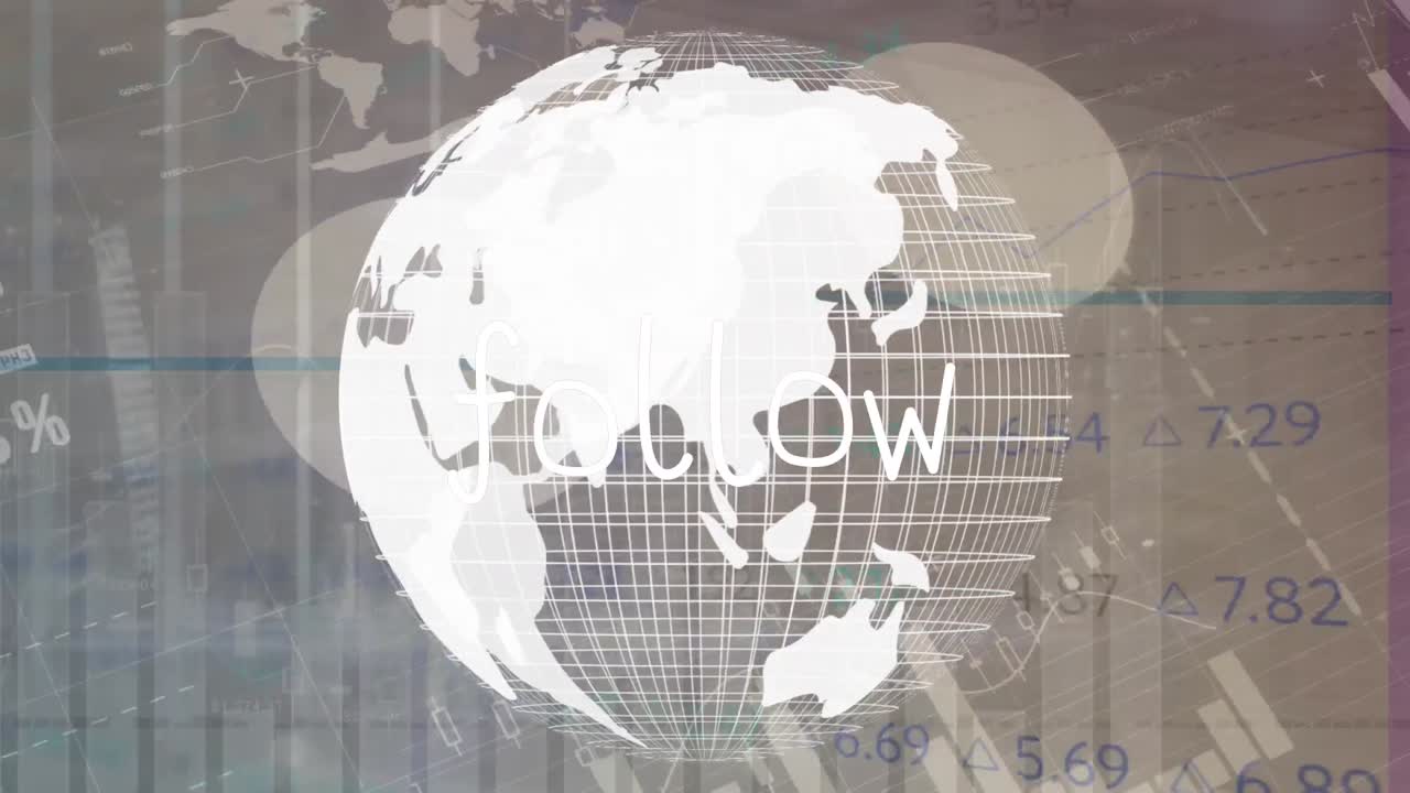 데이터 프로세싱과 글로브에 대한 후속 텍스트의 애니메이션