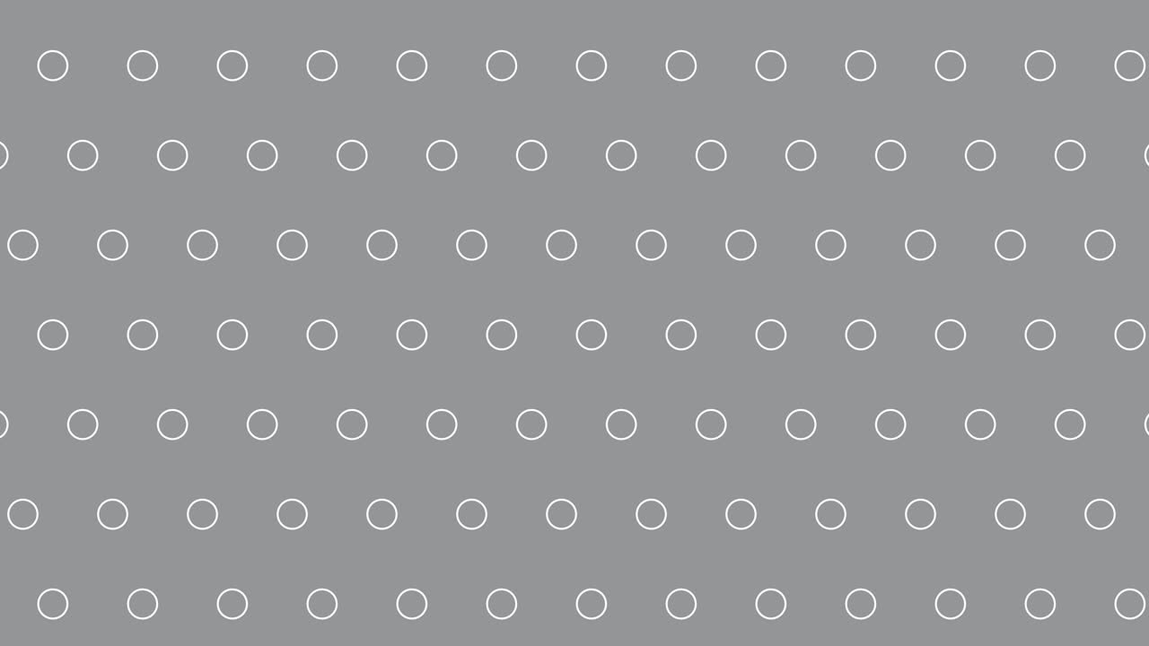 patrón geométrico abstracto con círculos blancos en un fondo gris. gráficos de movimiento de paleta de colores de moda
