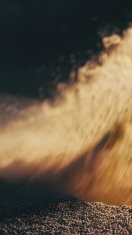 pouring grains in slow motion