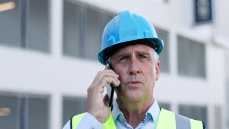 phone call, man and engineer with planning