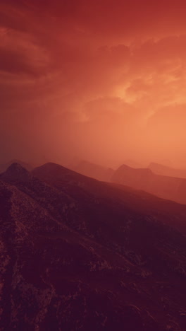 sunset over a mountain range