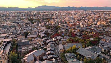 the warm golden light of sunset illuminates the red torii gates and the rich colors of fall, creating a stunning contrast that showcases japan's cultural heritage and natural beauty.