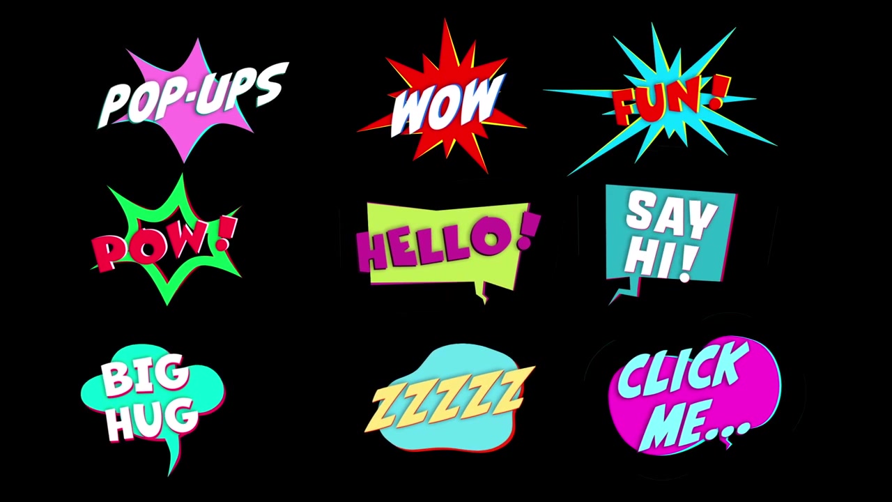 Animated Pop-Up Speech Bubbles with Text Effects