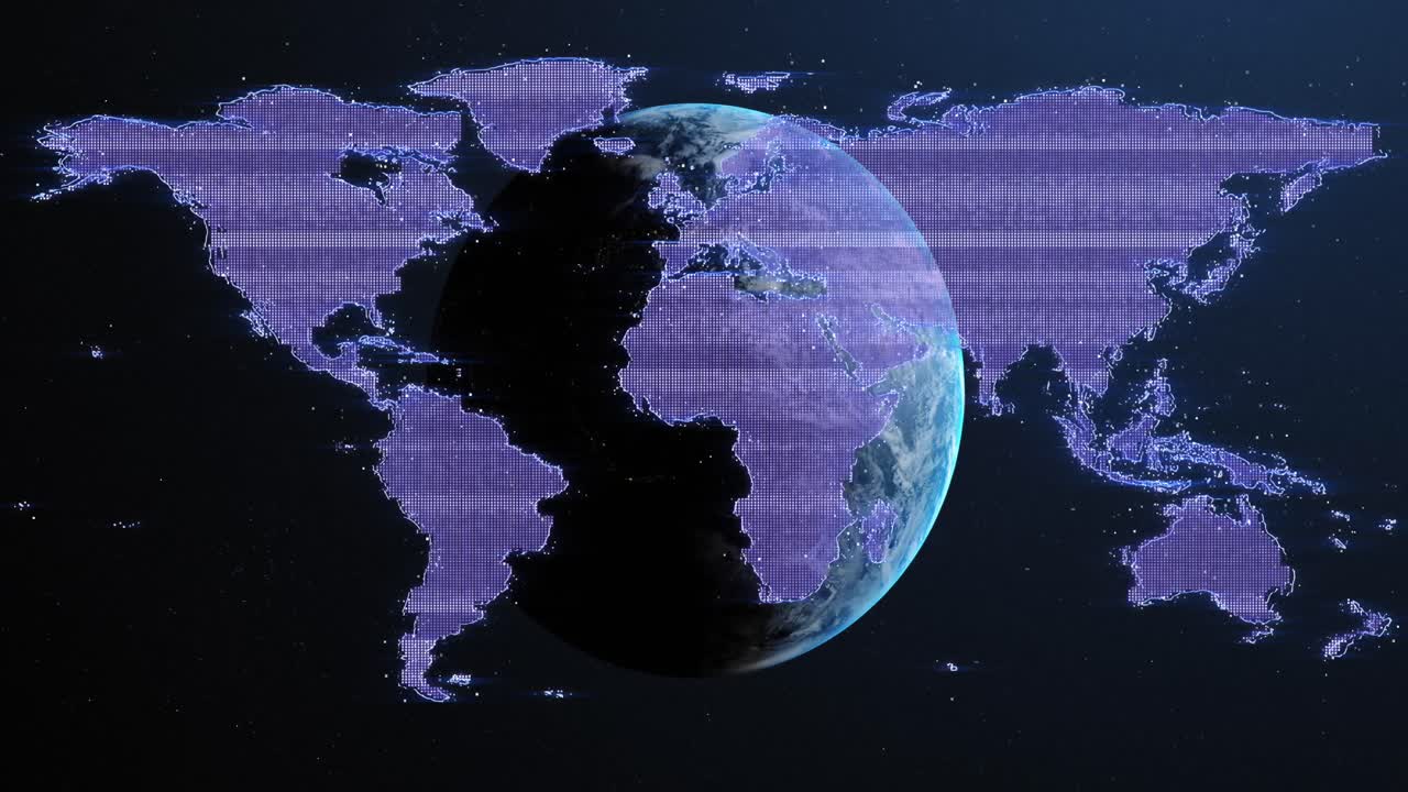 animación del mapa del mundo en todo el mundo