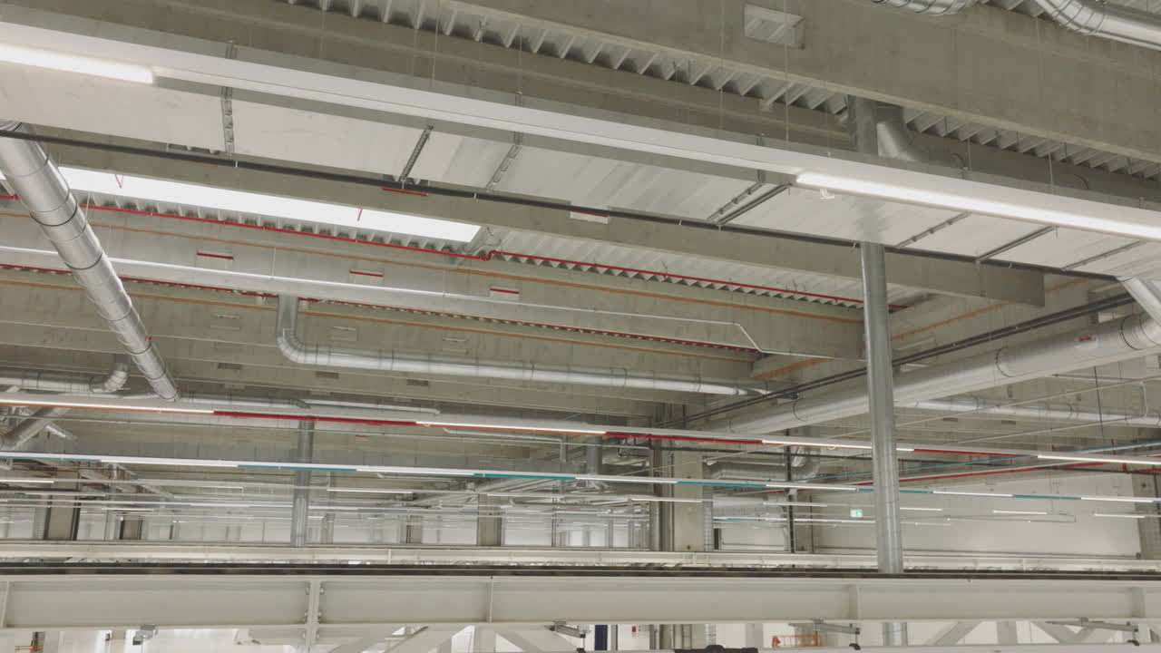 Industrial Facility Ceiling with Ventilation and Piping Systems