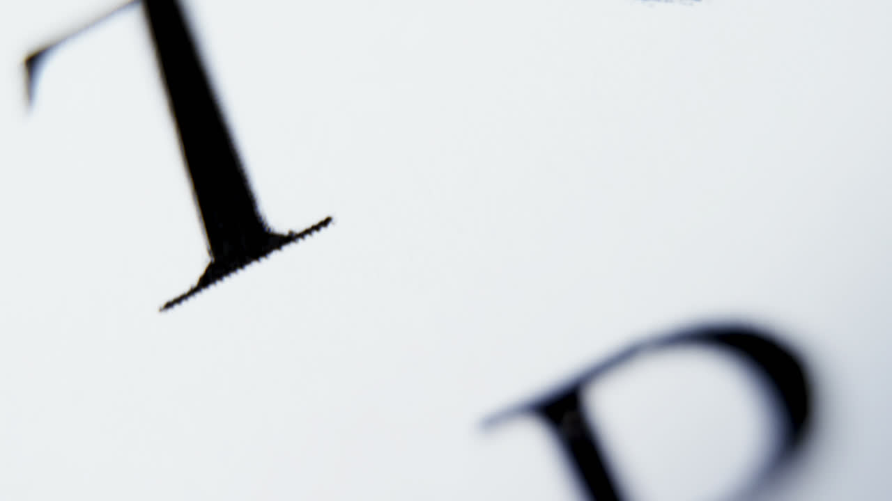 primo piano della tabella oculare