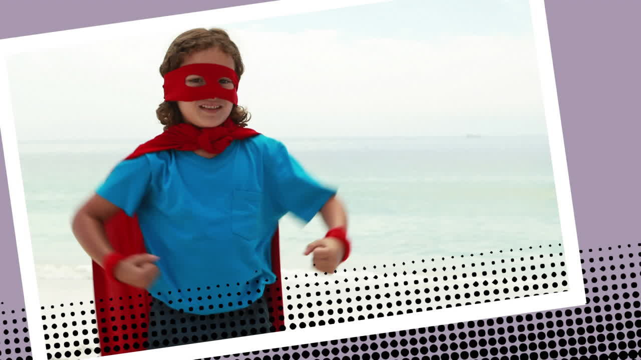 슈퍼히어로를 연기하는 아이